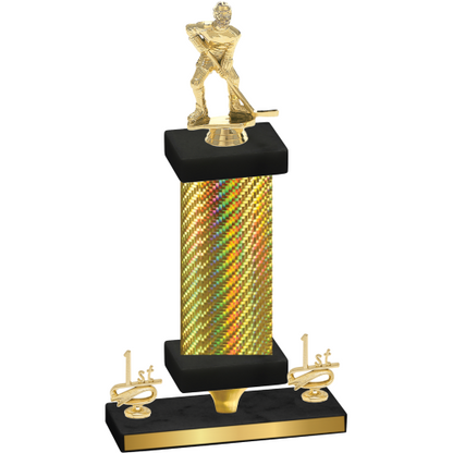 Premium Single Gold Carbon Fiber First Place Hockey Trophy