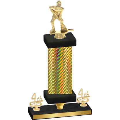 Premium Single Gold Carbon Fiber Fourth Place Hockey Trophy