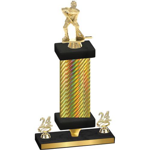 Premium Single Gold Carbon Fiber Year Hockey Trophy
