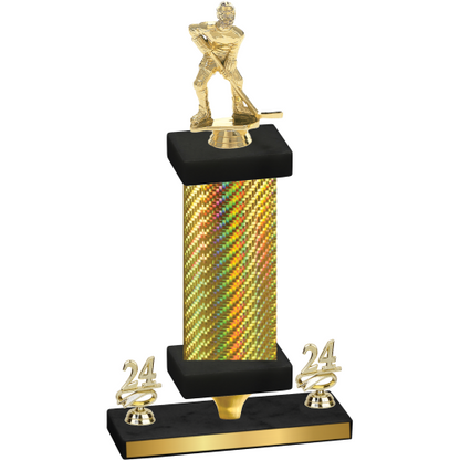 Premium Single Gold Carbon Fiber Year Hockey Trophy