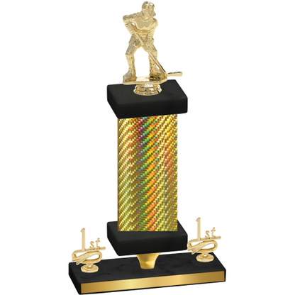 Premium Single Gold Carbon Fiber First Place Hockey Trophy