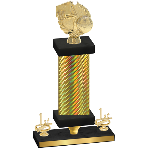 Premium Single Gold Carbon Fiber First Place Basketball Trophy