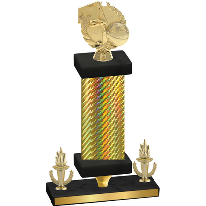 Premium Single Gold Carbon Fiber Victory Basketball Trophy