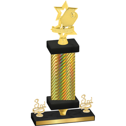 Premium Single Gold Carbon Fiber Third Place Pickleball Trophy