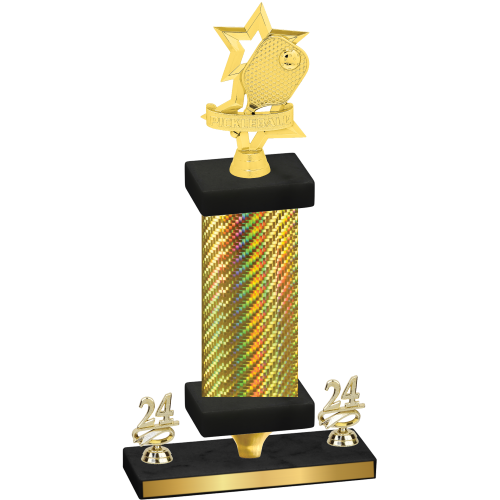 Premium Single Gold Carbon Fiber Year Pickleball Trophy