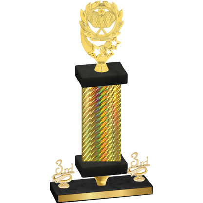 Premium Single Gold Carbon Fiber Third Place Pickleball Trophy