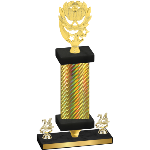 Premium Single Gold Carbon Fiber Year Pickleball Trophy