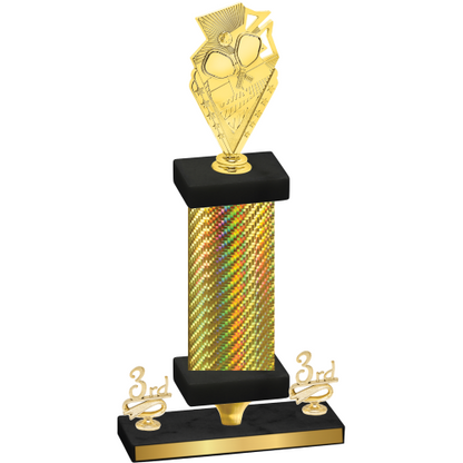 Premium Single Gold Carbon Fiber Third Place Pickleball Trophy