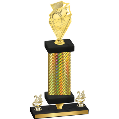 Premium Single Gold Carbon Fiber Year Pickleball Trophy
