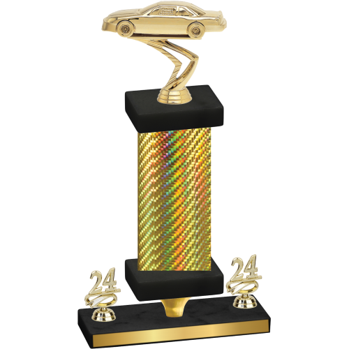 Premium Single Gold Carbon Fiber Year Cars Trophy