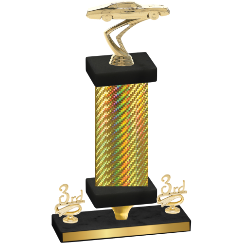 Premium Single Gold Carbon Fiber Third Place Cars Trophy