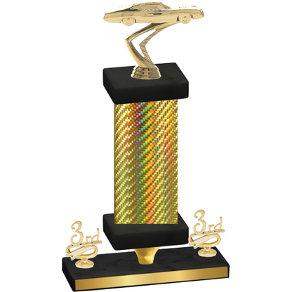 Premium Single Gold Carbon Fiber Third Place Cars Trophy