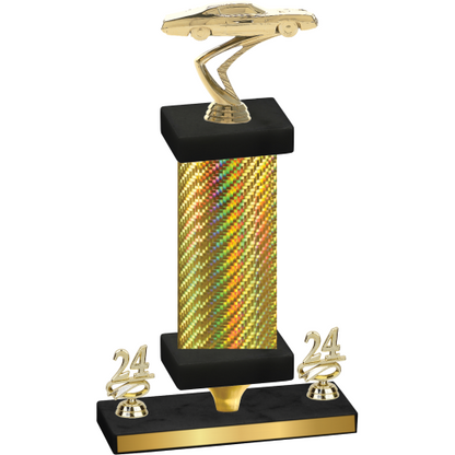 Premium Single Gold Carbon Fiber Year Cars Trophy
