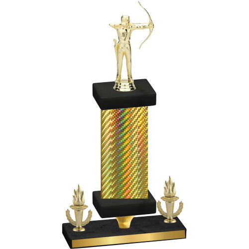 Premium Single Gold Carbon Fiber Victory Archery Trophy