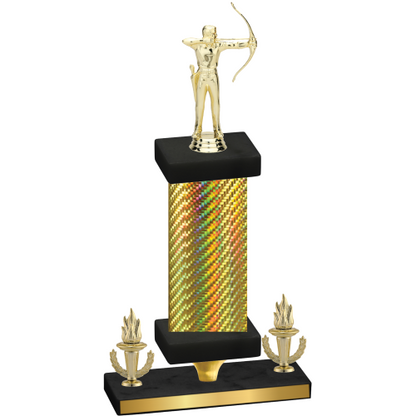 Premium Single Gold Carbon Fiber Victory Archery Trophy