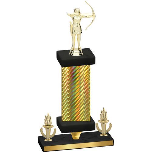 Premium Single Gold Carbon Fiber Victory Archery Trophy