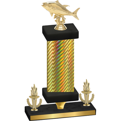 Premium Single Gold Carbon Fiber Victory Fishing Trophy