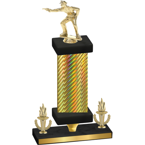 Premium Single Gold Carbon Fiber Victory Shooter Trophy