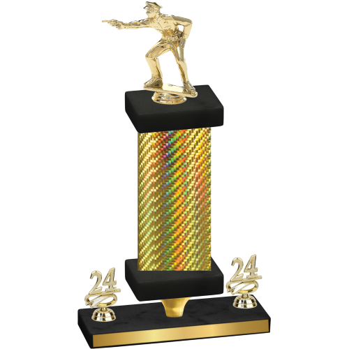 Premium Single Gold Carbon Fiber Year Shooter Trophy