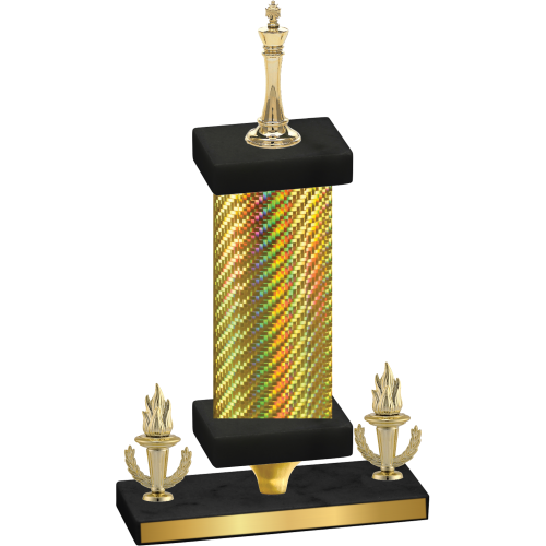 Premium Single Gold Carbon Fiber Victory Chess Trophy