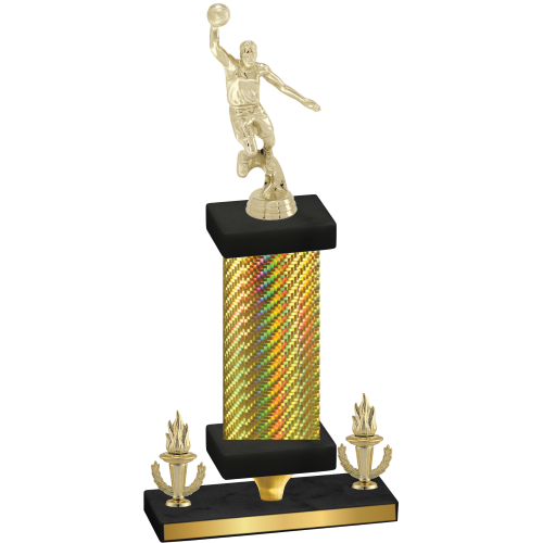 Premium Single Gold Carbon Fiber Victory Basketball Trophy