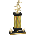 Premium Single Gold Carbon Fiber First Place Flag Football Trophy