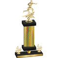 Premium Single Gold Carbon Fiber Fourth Place Flag Football Trophy