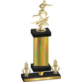 Premium Single Gold Carbon Fiber Victory Flag Football Trophy