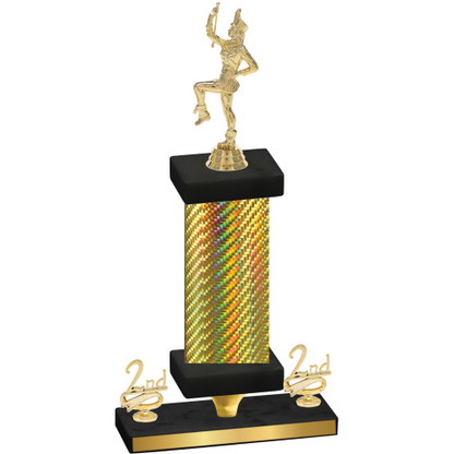 Premium Single Gold Carbon Fiber Second Place Majorette Trophy
