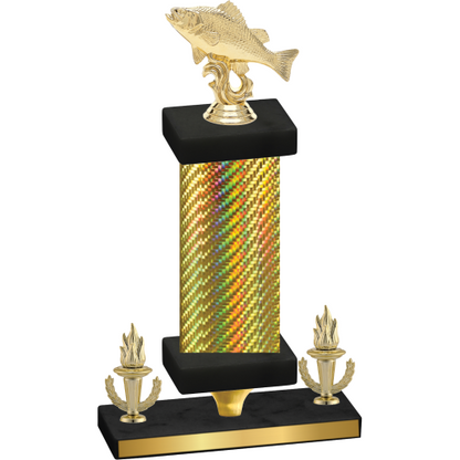 Premium Single Gold Carbon Fiber Victory Fishing Trophy