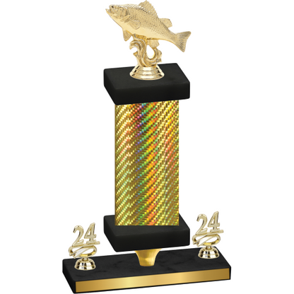 Premium Single Gold Carbon Fiber Year Fishing Trophy