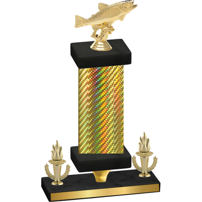 Premium Single Gold Carbon Fiber Victory Fishing Trophy