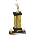Premium Single Gold Carbon Fiber First Place Golf Trophy