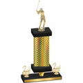 Premium Single Gold Carbon Fiber Second Place Golf Trophy