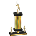 Premium Single Gold Carbon Fiber Victory Golf Trophy