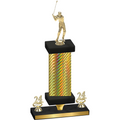 Premium Single Gold Carbon Fiber Year Golf Trophy