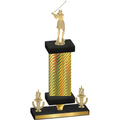 Premium Single Gold Carbon Fiber Victory Golf Trophy