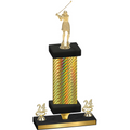 Premium Single Gold Carbon Fiber Year Golf Trophy