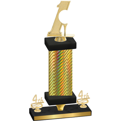 Premium Single Gold Carbon Fiber Fourth Place Golf Trophy