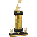Premium Single Gold Carbon Fiber Year Golf Trophy