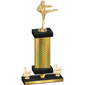 Premium Single Gold Carbon Fiber Third Place Karate Trophy