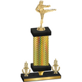Premium Single Gold Carbon Fiber Victory Karate Trophy