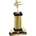 Premium Single Gold Carbon Fiber Third Place Karate Trophy