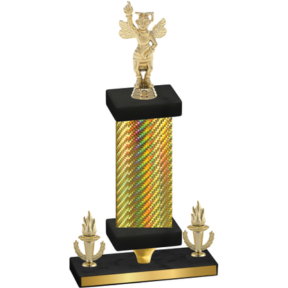 Premium Single Gold Carbon Fiber Victory Academics Trophy