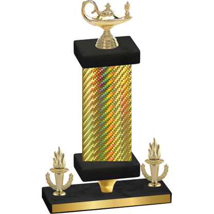 Premium Single Gold Carbon Fiber Victory Academics Trophy