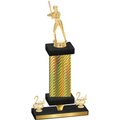 Premium Single Gold Carbon Fiber Second Place Softball Trophy