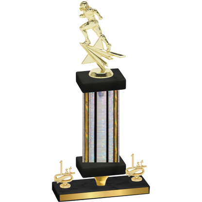 Premium Single Silver Glacier First Place Football Trophy