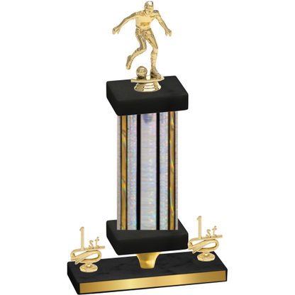 Premium Single Silver Glacier First Place Soccer Trophy