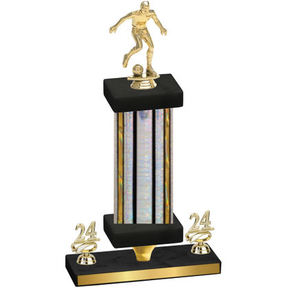 Premium Single Silver Glacier Year Soccer Trophy