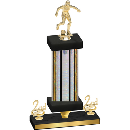 Premium Single Silver Glacier Second Place Soccer Trophy